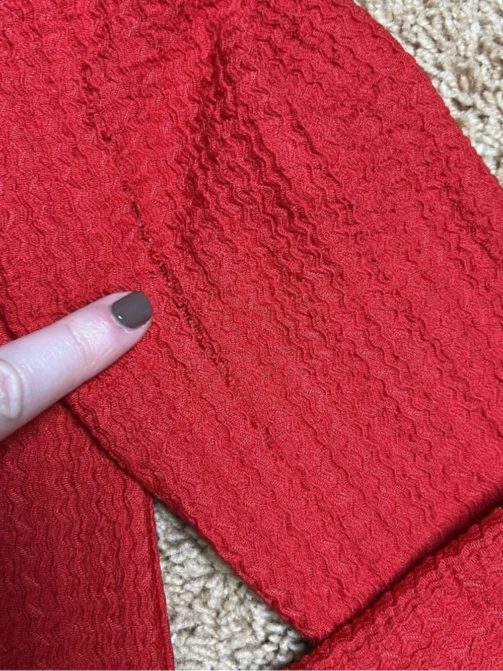 Loft Red Textured Puff Shoulder Blouse Top Small Party Holiday Date Night Love